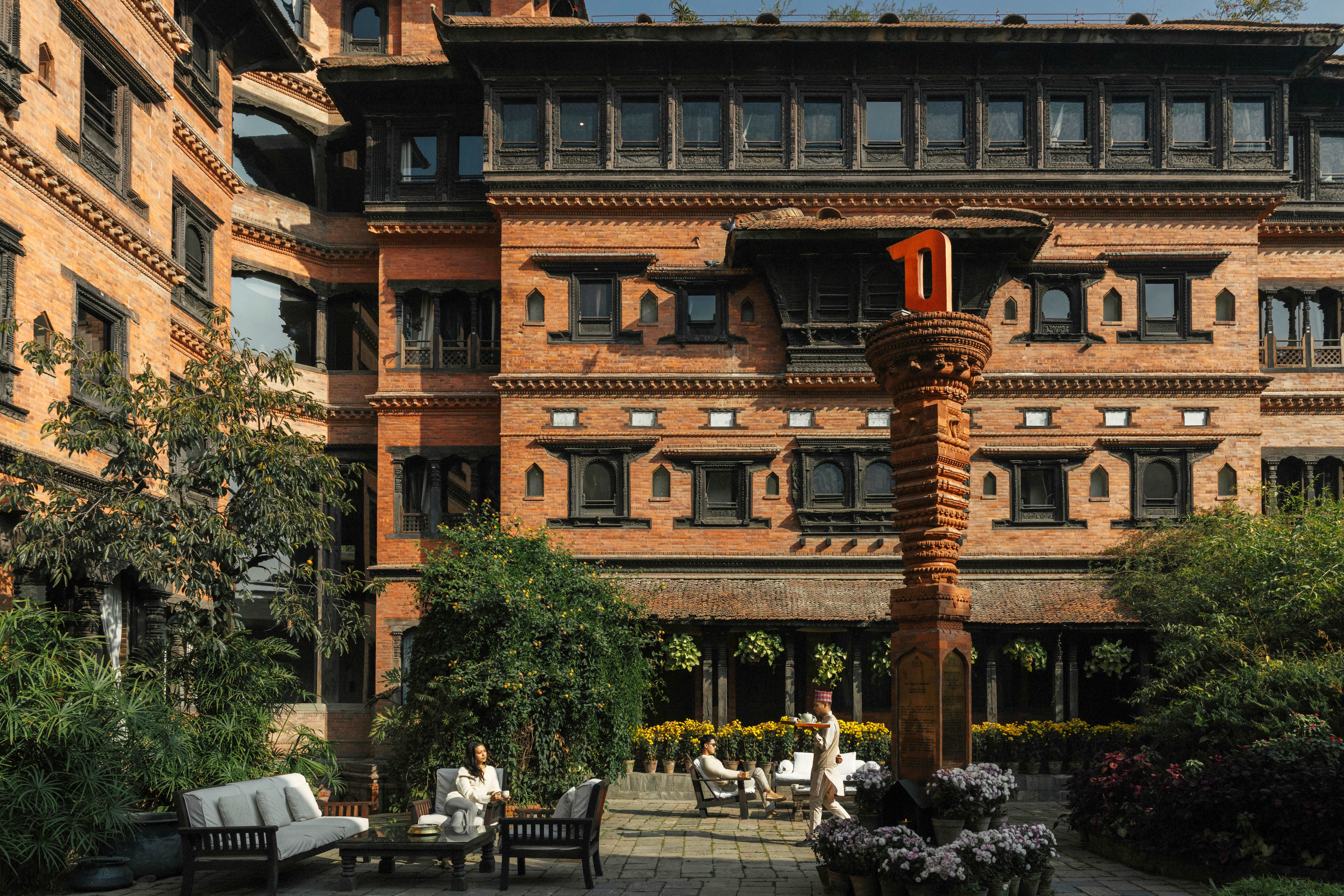 Traditional woodcarvings and courtyards of Dwarika's