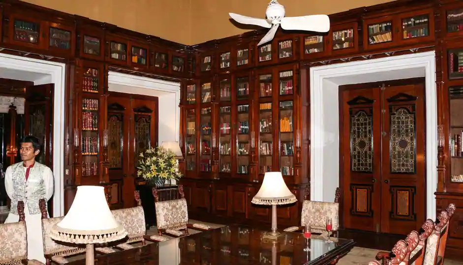 The incredible library of Falaknuma Palace