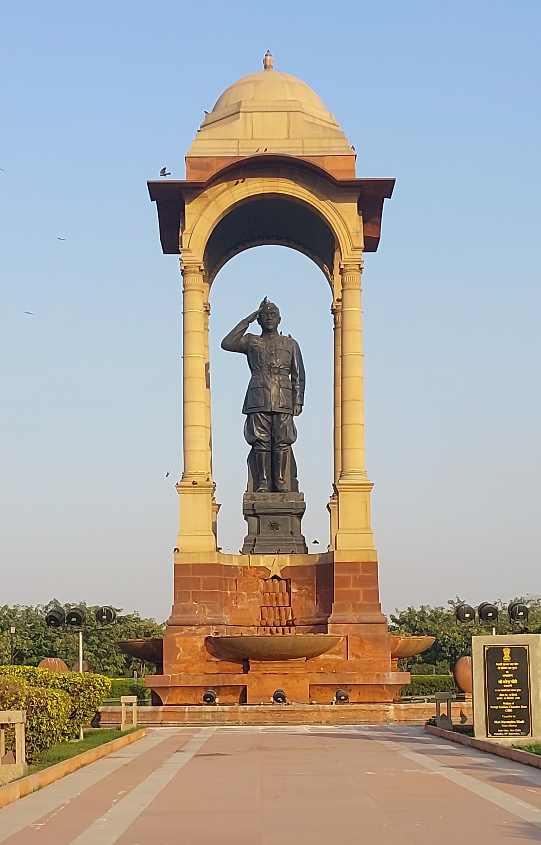 The sandstone canopy on the ceremonial axis at India Gate, New Delhi