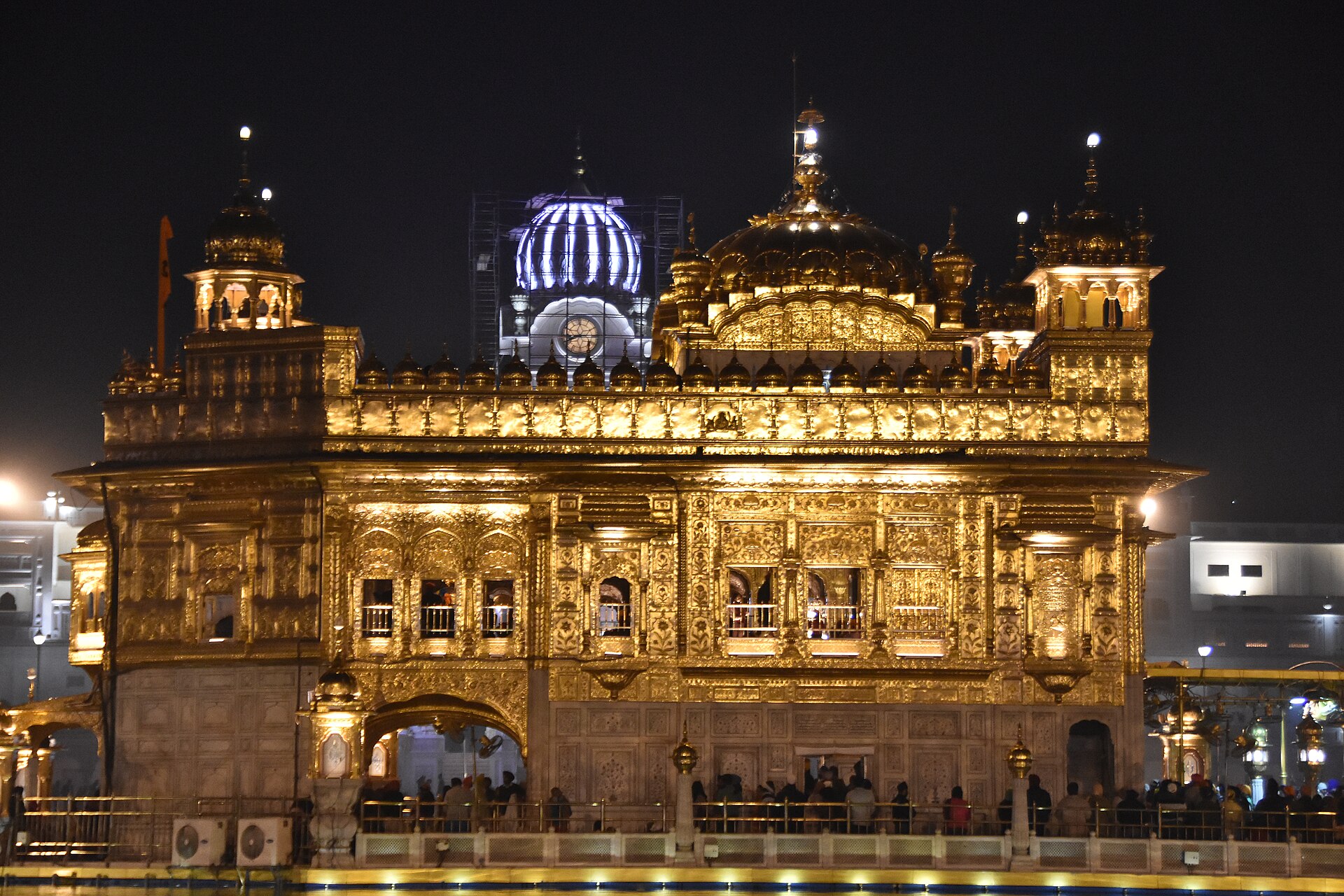 The Golden Temple (Harmandir Sahib), Amritsar, illuminated at night