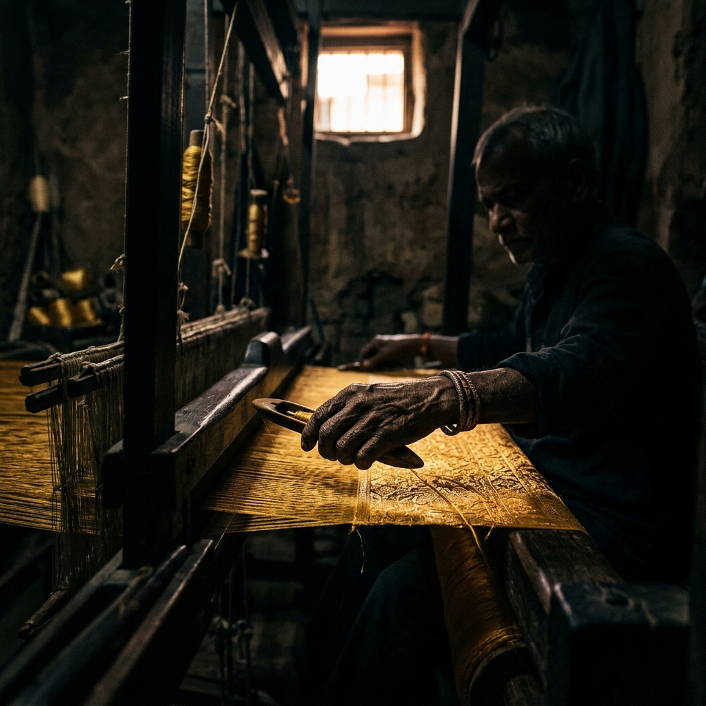 Silk weaving artisan in Varanasi