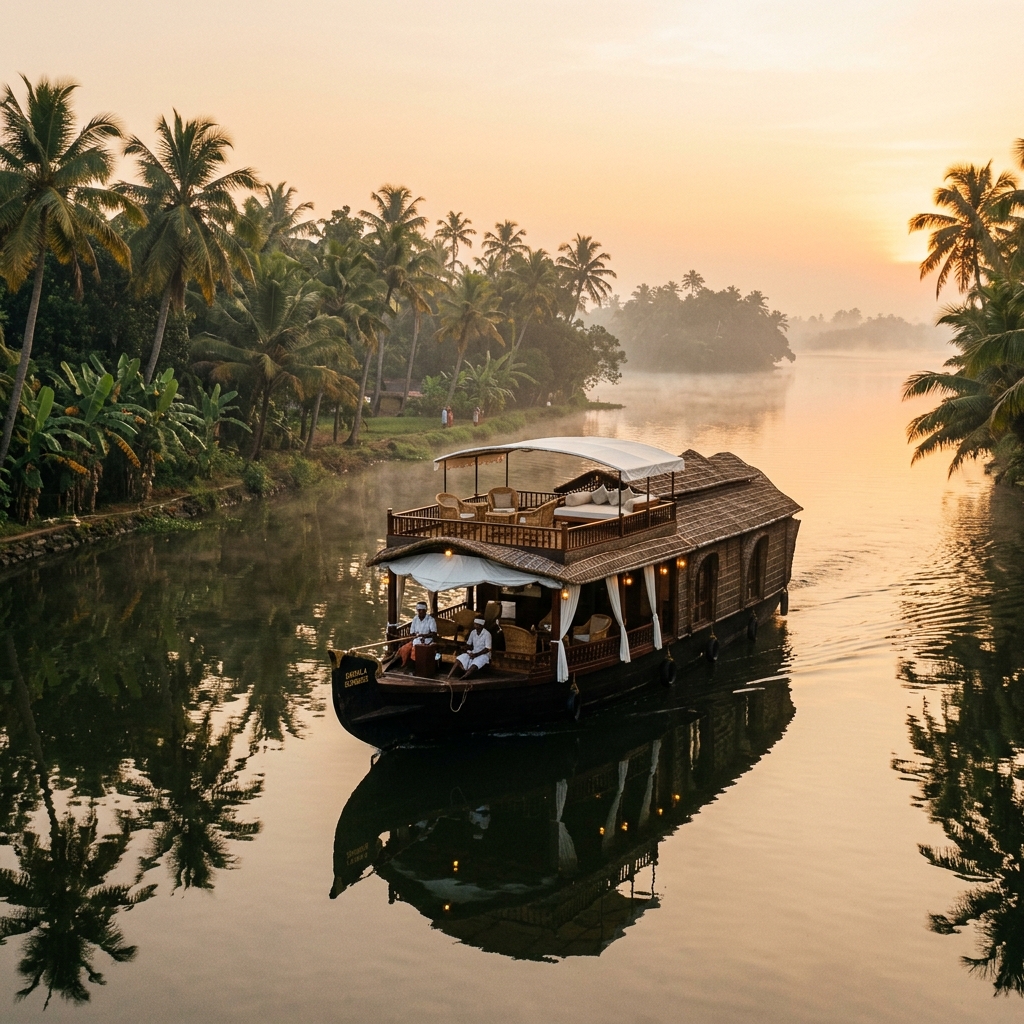 Private houseboat on Kerala backwaters