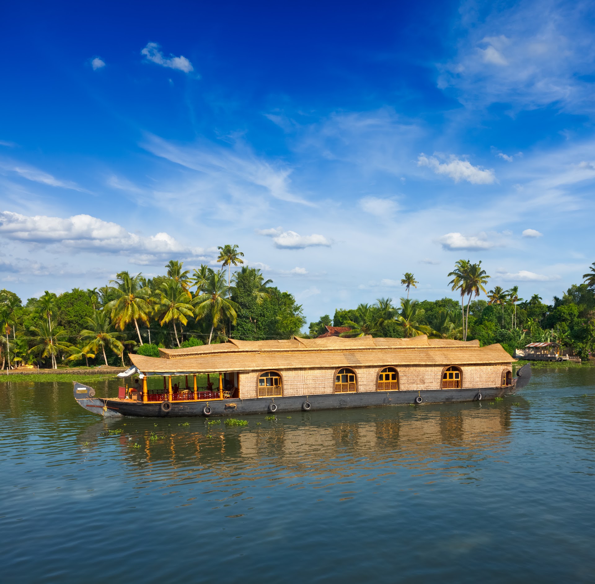 Kerala backwaters in soft morning light